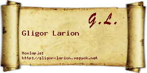 Gligor Larion névjegykártya